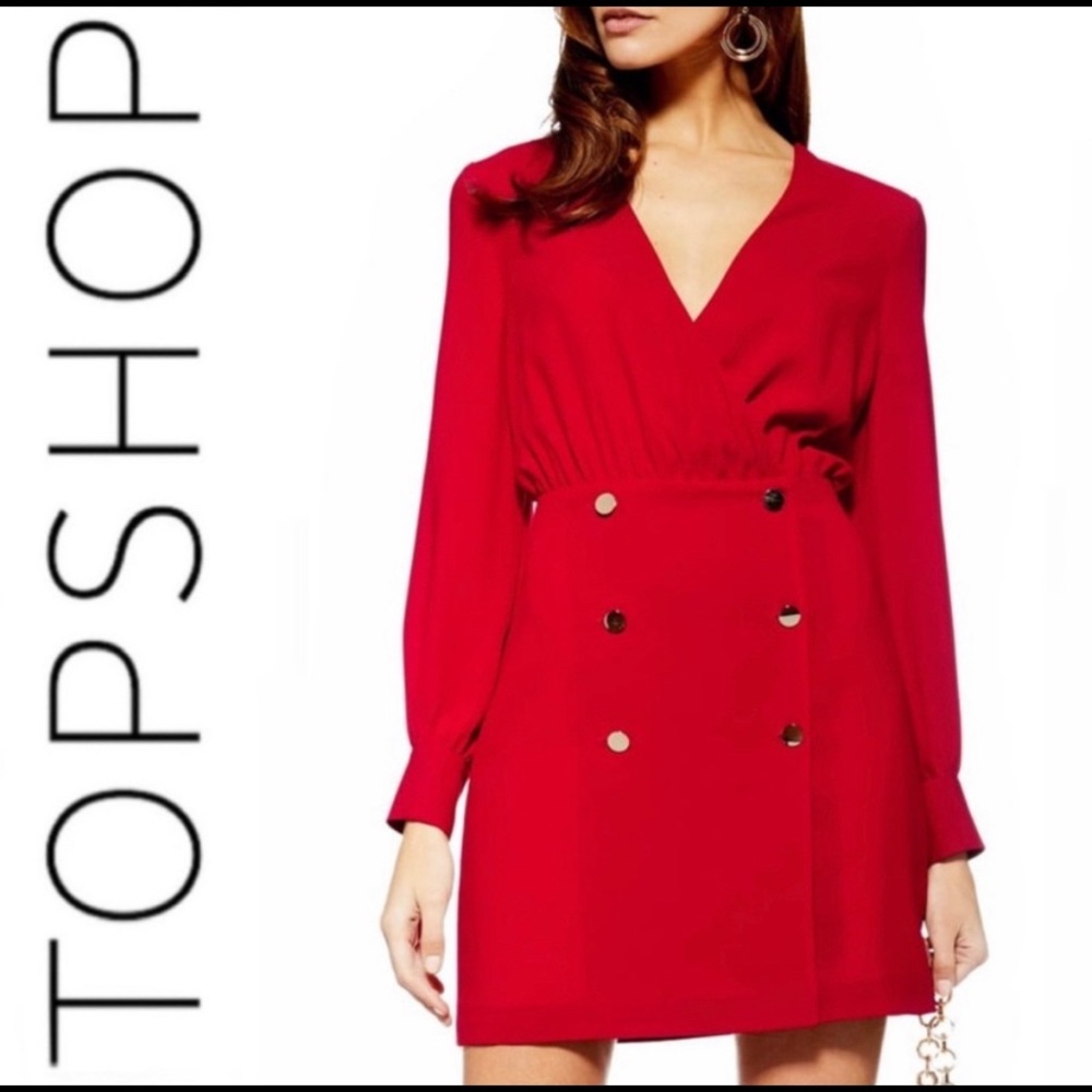 COPY - Double Breasted Red Blazer Minidress sz 8